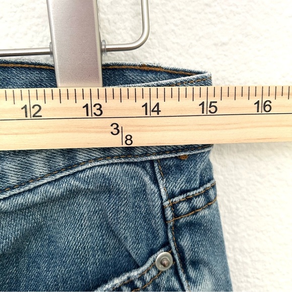 Embroidered Flare Jeans Denim Pant High Rise Floral Bird Festival Blue Size 6 - Picture 9 of 14